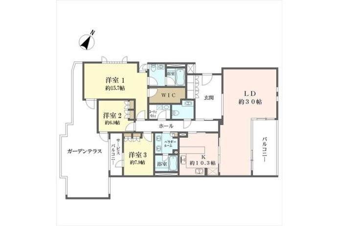 3LDK Apartment to Buy in Minato-ku Floorplan