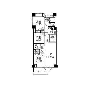 3LDK Mansion in Kichijoji minamicho - Musashino-shi Floorplan