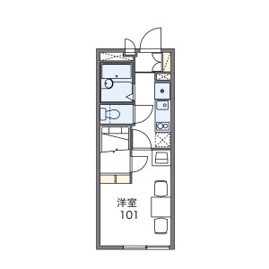 1K Apartment in Honcho - Koganei-shi Floorplan