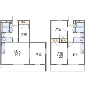 2DK Mansion in Uwanodai - Fukaya-shi Floorplan