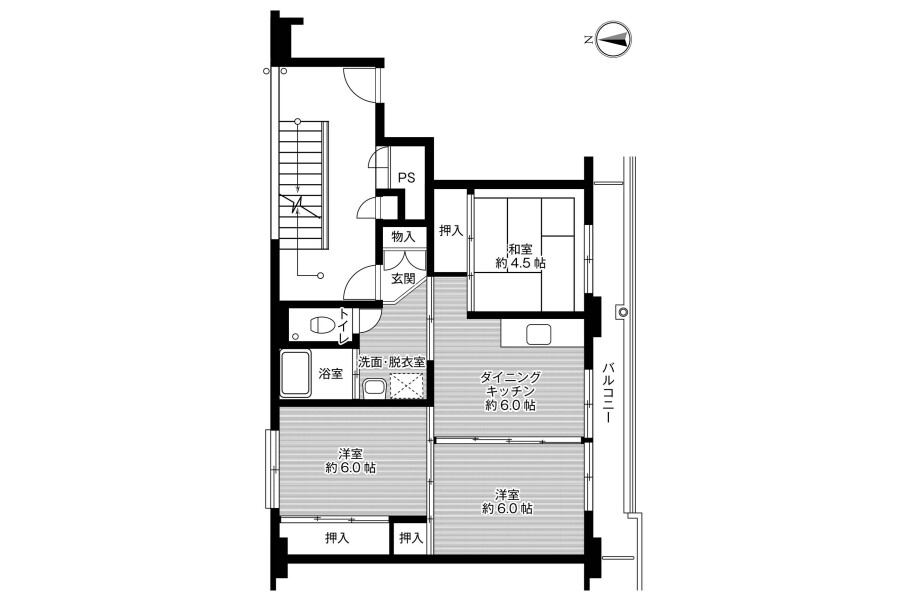 3DK Apartment to Rent in Aomori-shi Floorplan