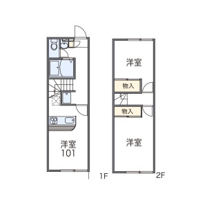 2DK Apartment in Asahimachi - Shiki-gun Tawaramoto-cho Floorplan