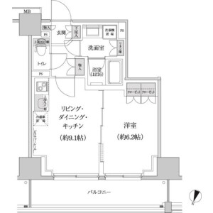 1LDK Mansion in Hommachi - Shibuya-ku Floorplan