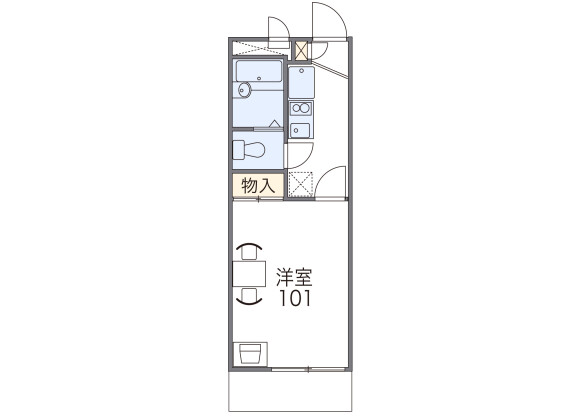 1K Apartment to Rent in Sakai-shi Naka-ku Floorplan