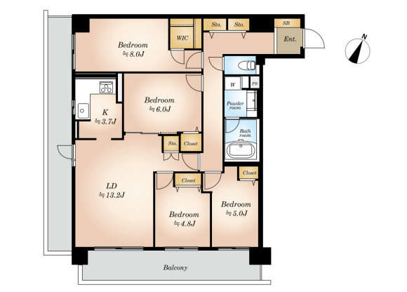 4LDK Apartment to Buy in Kita-ku Floorplan