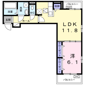1LDK Apartment in Kashiwagaya - Ebina-shi Floorplan