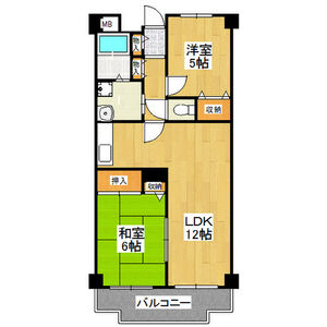 2LDK Mansion in Tomoi - Higashiosaka-shi Floorplan
