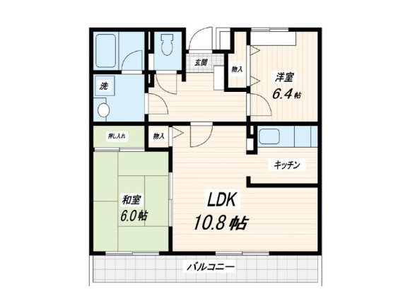 2LDK Apartment to Rent in Katsushika-ku Floorplan