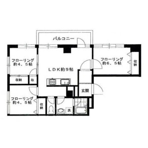 2SLDK Mansion in Ebisuminami - Shibuya-ku Floorplan