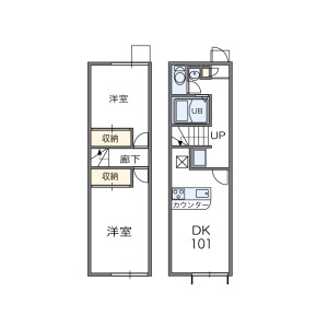 2DK Mansion in Terada - Joyo-shi Floorplan