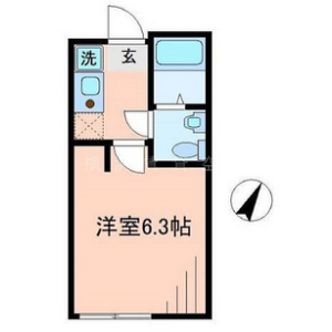 1K Mansion in Shinsugitacho - Yokohama-shi Isogo-ku Floorplan