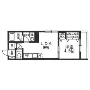 1LDK Apartment in Todorokicho - Chiba-shi Inage-ku Floorplan