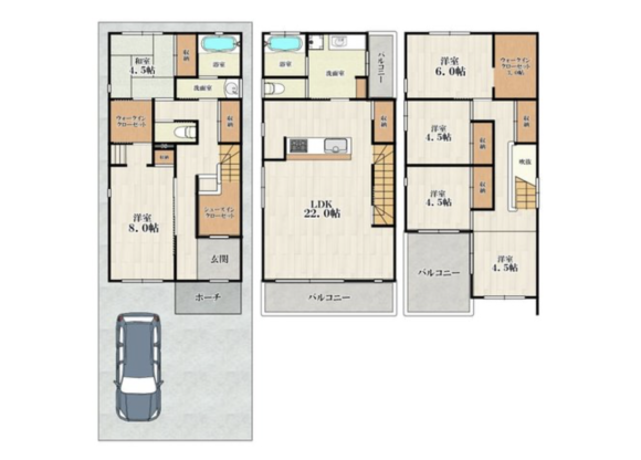 6LDK House to Buy in Osaka-shi Abeno-ku Floorplan