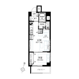 1LDK Mansion in Kaizuka - Kawasaki-shi Kawasaki-ku Floorplan