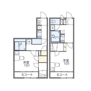 1K Apartment in Namiyanagi - Hanno-shi Floorplan