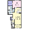 1LDK Apartment to Rent in Chuo-shi Floorplan