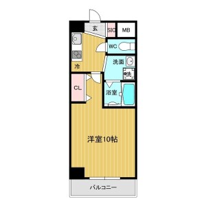 1K Mansion in Nishidemachi - Kobe-shi Hyogo-ku Floorplan