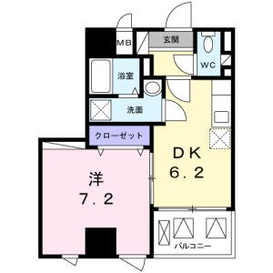 1DK Mansion in Nishishinjuku - Shinjuku-ku Floorplan