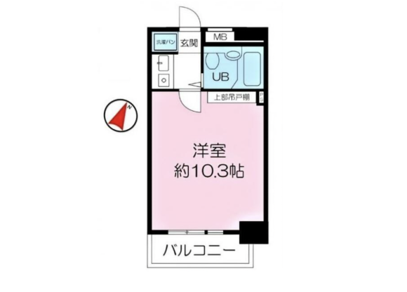 1K Apartment to Buy in Osaka-shi Kita-ku Floorplan