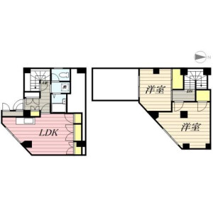 2LDK Mansion in Honan - Suginami-ku Floorplan