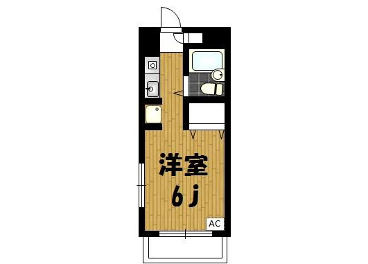 1K Apartment to Rent in Kawasaki-shi Nakahara-ku Floorplan