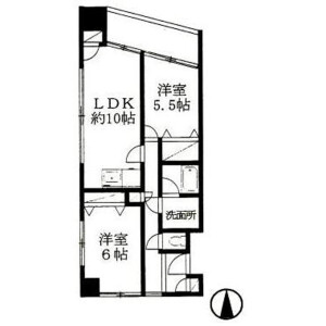 2LDK Mansion in Hiroo - Shibuya-ku Floorplan