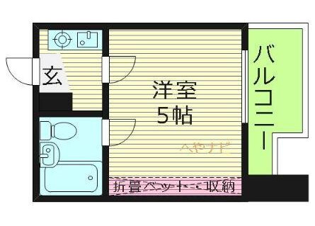 1R Apartment to Rent in Osaka-shi Joto-ku Floorplan