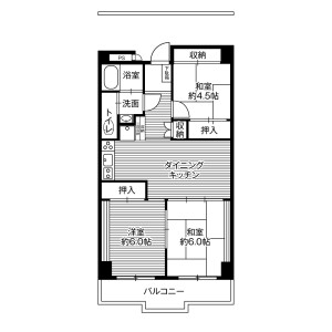 3DK Mansion in Hinodecho - Tochigi-shi Floorplan