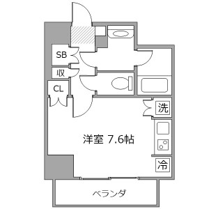 1R Mansion in Ginza - Chuo-ku Floorplan