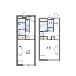1K Apartment in Gyotoku - Tottori-shi Floorplan