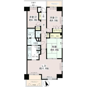 3LDK Mansion in Kamikitazawa - Setagaya-ku Floorplan