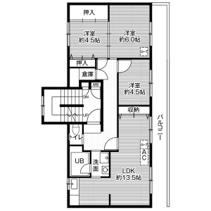 3LDK Mansion in Midorigaoka4-jo - Asahikawa-shi Floorplan