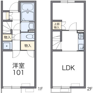 2LDK Apartment in Maehara - Honjo-shi Floorplan