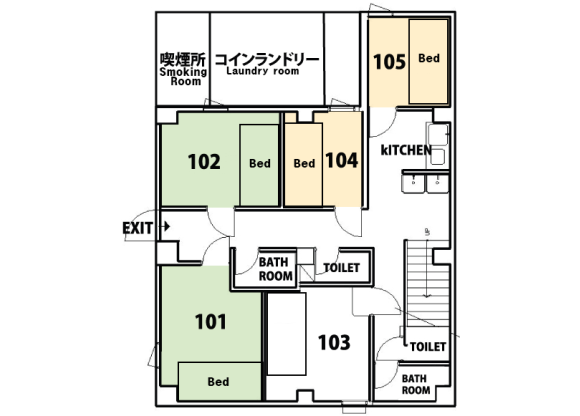 Shared Apartment to Rent in Shinjuku-ku Floorplan