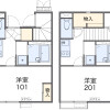 神户市垂水区出租中的1K公寓 房屋布局