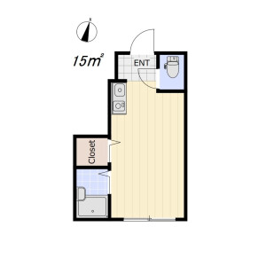 1R Apartment in Nakai - Shinjuku-ku Floorplan
