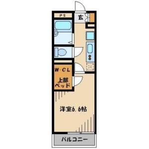 1K Apartment in Atagohama - Fukuoka-shi Nishi-ku Floorplan