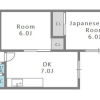 2LDK Apartment to Rent in Osaka-shi Nishi-ku Floorplan