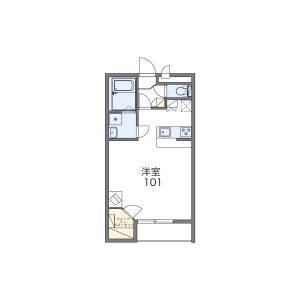 1K Apartment in Aburakawa - Aomori-shi Floorplan