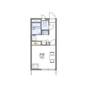 1K Apartment in Asakuracho - Ashikaga-shi Floorplan