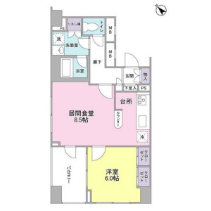 1LDK Mansion in Nakameguro - Meguro-ku Floorplan