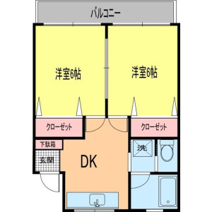 2DK Mansion in Kamiyamacho - Funabashi-shi Floorplan