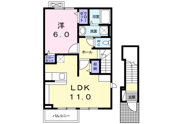 1LDK Apartment to Rent in Zama-shi Floorplan