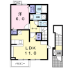 1LDK Apartment to Rent in Zama-shi Floorplan