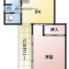 1DK Apartment to Rent in Hachioji-shi Floorplan