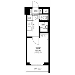 1K Mansion in Aobadai - Meguro-ku Floorplan