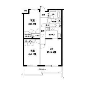 2LDK Mansion in Yoyogi - Shibuya-ku Floorplan