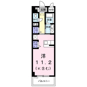 1K Mansion in Kyuna - Ginowan-shi Floorplan