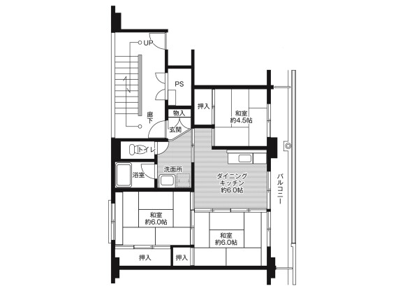 3DK Apartment to Rent in Ichinoseki-shi Floorplan