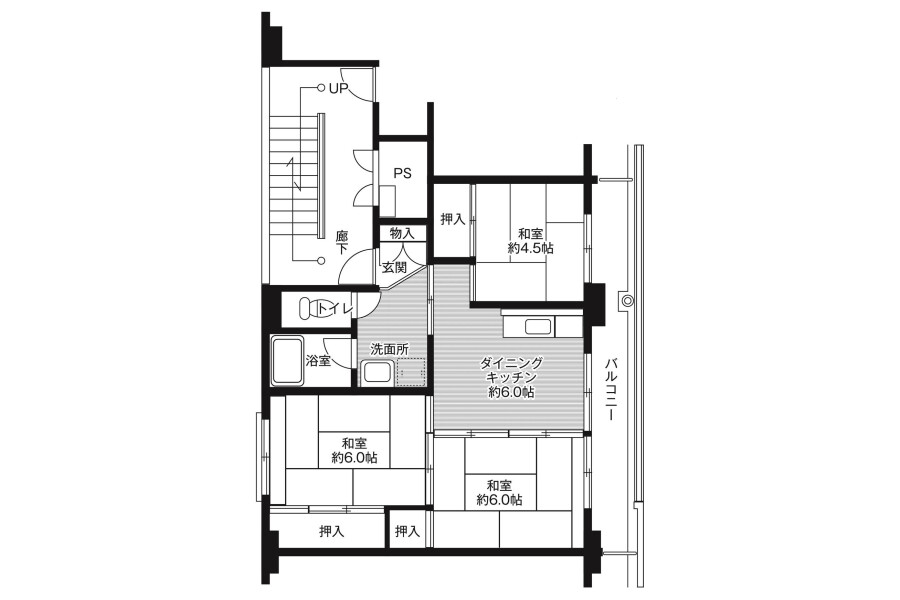 3DK Apartment to Rent in Takizawa-Shi Floorplan
